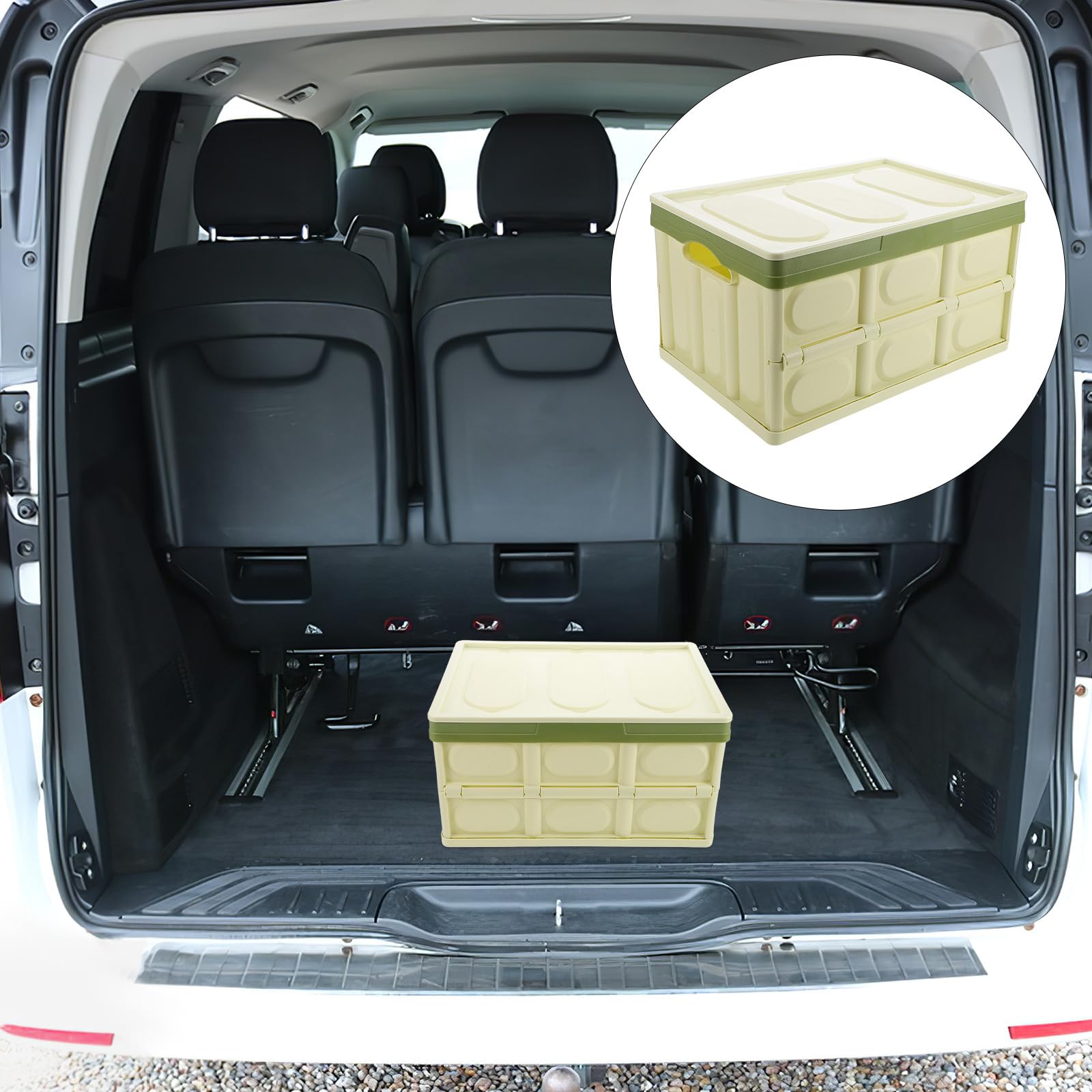 Faltbare Kofferraum Organizer Box Robuste Auto Aufbewahrungsbox aus Große Kapazität für Fahrzeug Kofferraum Praktischer Klapp Organizer zur Fahrzeugordnung Grün Klein