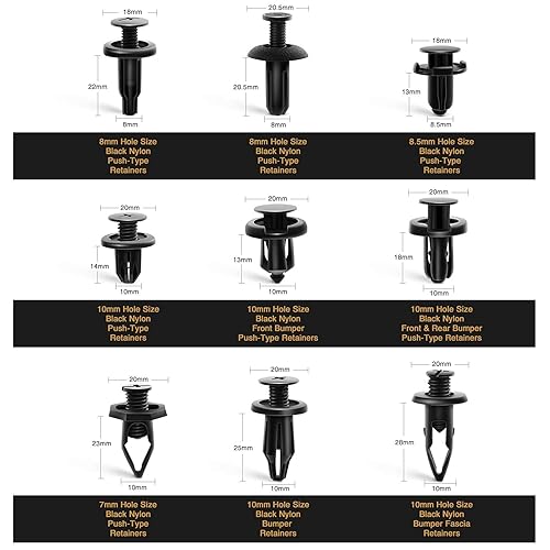 Miniatura 6 de GOOACC Juego de 190 clips de retención de coche y removedor de sujetadores  18 tamaños y aplicaciones más populares  Juego de remaches de pasador