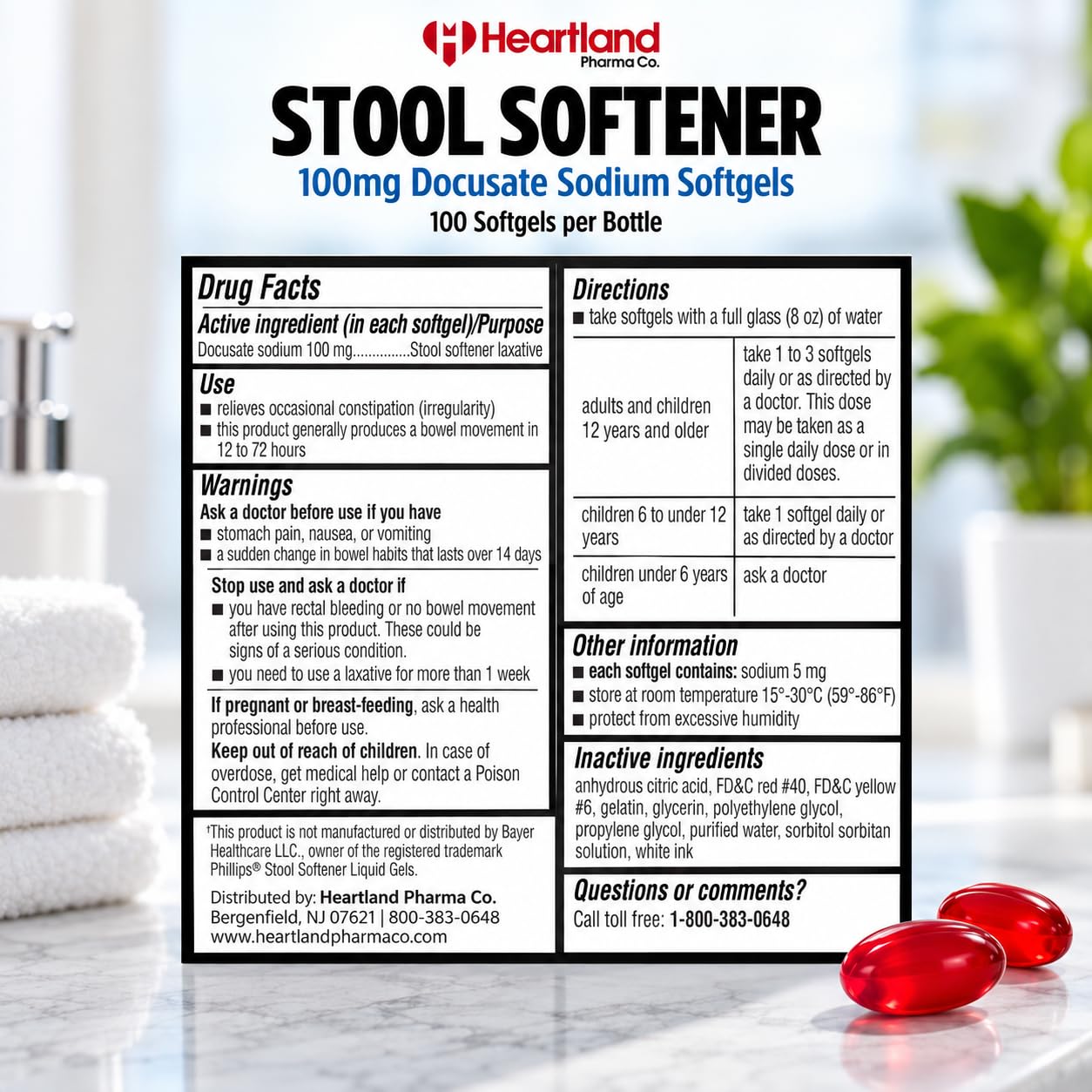 Docusate Sodium 100mg Softgels | Laxatives Stool Softener, Regular Strength | Gentle, Dependable & Stimulant-Free | 100 Count Bottle — Amazon image 6