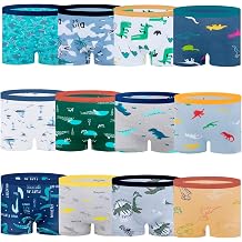 JackLoveBriefs Boys Cotton Boxer Briefs Dinosaur Polar Bear Toddler Kids Underwear 12 Pack