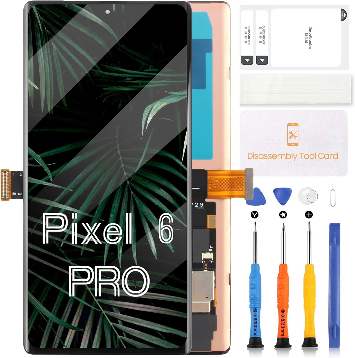 for Google Pixel 6 Pro 5G LCD Screen Replacment,OLED Display for Pixel 6 Pro GLUOG G8VOU Digitizer Touch Screen Full Digitizer Assembly Repair Kits 6.7 inch (Black)