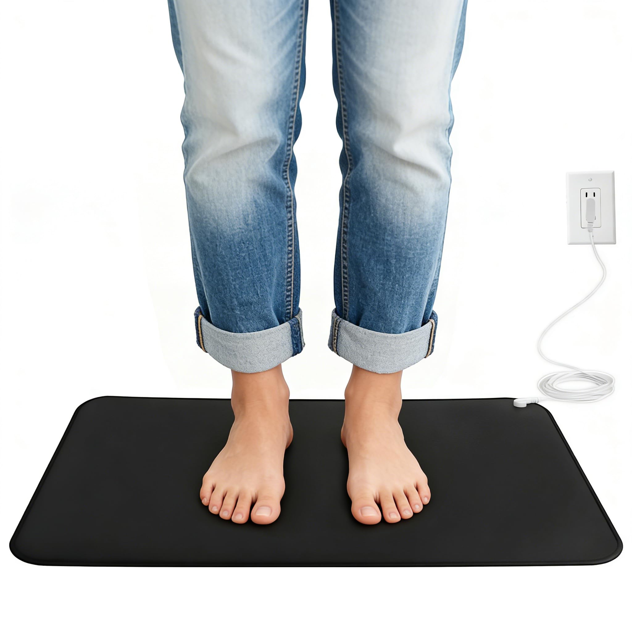 Photo 1 of Conductive Grounding Mat, Grounding At Home, Grounding Mat for Sleep, Energy, Wellness, Earth Connection, Earth Mat Grounding Pad, 13 * 23.6Inch