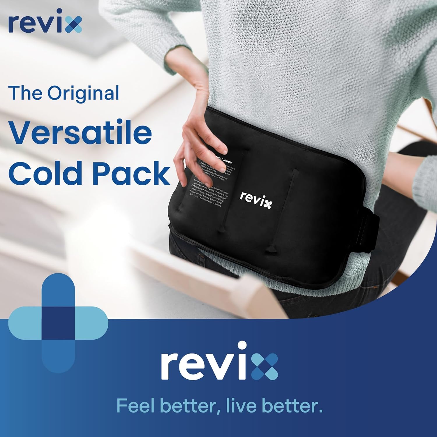 REVIX Ice Pack for Injuries Reusable Gel for Lower Back, Cold Packs for Back Shoulder, Elbow, Hip, Leg, Wrap Around Entire Knee, Soft Cold Compress,16 × 9" Navy 11 REVIX Ice Pack for Injuries Reusable Gel for Lower Back, Cold Packs for Back Shoulder, Elbow, Hip, Leg, Wrap Around Entire Knee, Soft Cold Compress,16 × 9" Navy - Image 9