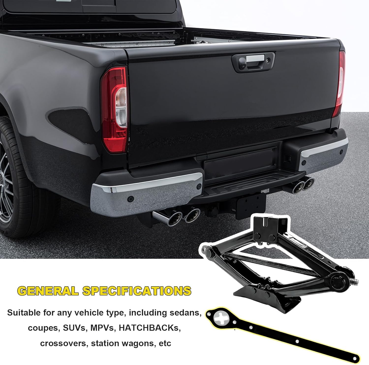 KVAEY Scissor Jack for Car, 2 Ton (4409 lbs) Heavy Duty Lift Jack with Extended Ratcheting Handle, Quick Lifting Tire Jack Tool Universal Emergency Kit for SUV MPV Truck Sedan