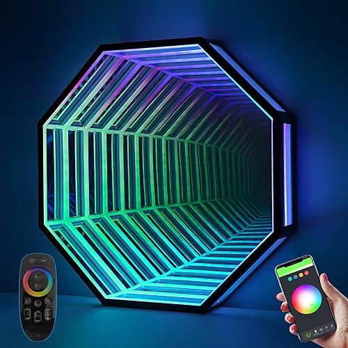 3D LED Infinity Mirror Light, RGB Wall Light with App