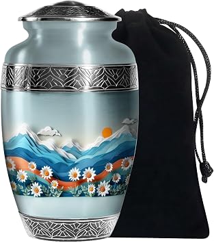 Daisy Flower urn-Large Human Urn- Cremation Companion Urns - Urn for Ashes Adult Male - Adult Urns for Human Ashes Women - Human Cremation Urns - Adult Urns for Human Ashes Men
