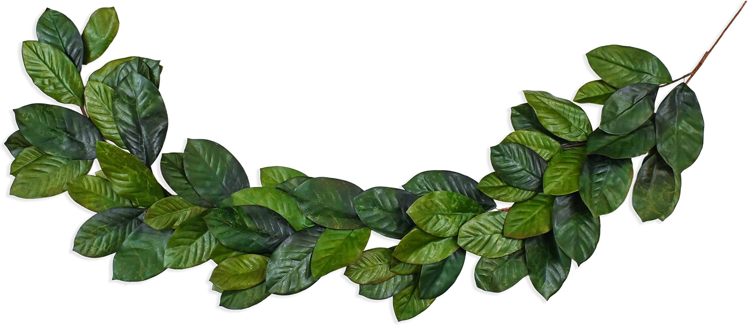 Vita Domi6ft Magnolia Leaf Garland - 2 Tone Green Realistic Fall Garland for Mantle Decorations - Decorative Artificial Faux Magnolia Leaves for Christmas, Thanksgiving, Wedding Decor
