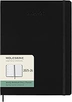 Moleskine Classic 18-Month 2025-2026 Weekly Planner XL Hard Cover Black 7.5x10 Inch 208 Pages