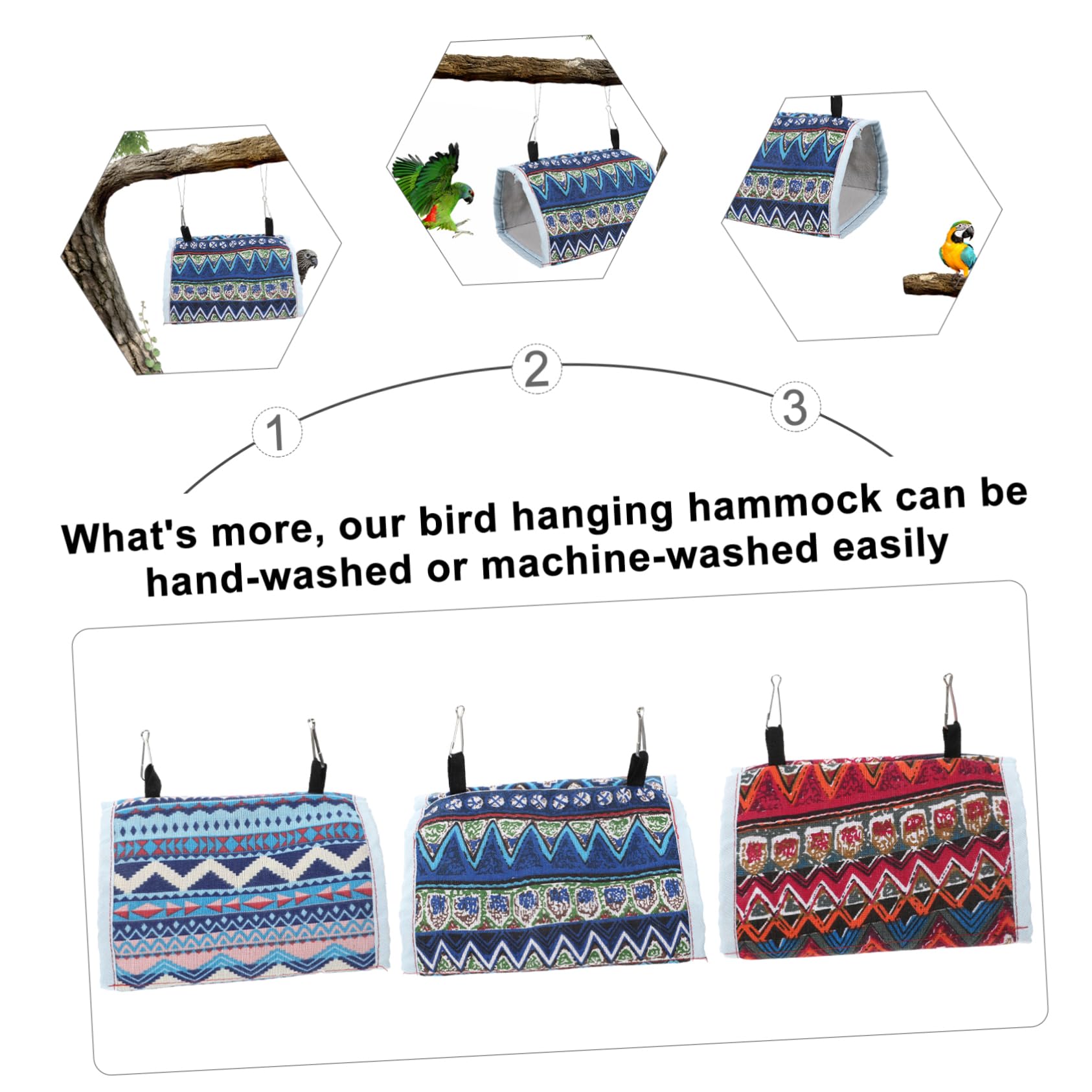 BESPORTBLE 9pièces Hamac Suspendu pour Oiseaux Tente pour Perruches Et Perroquets De Cages Colorées Petits Modèles