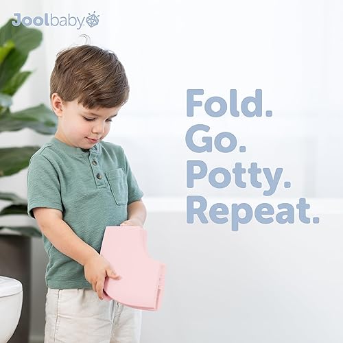 Vista 2 de Jool Baby Asiento plegable de entrenamiento para ir al baño para niños pequeños, se adapta a inodoros redondos y ovalados, ventosas antideslizantes