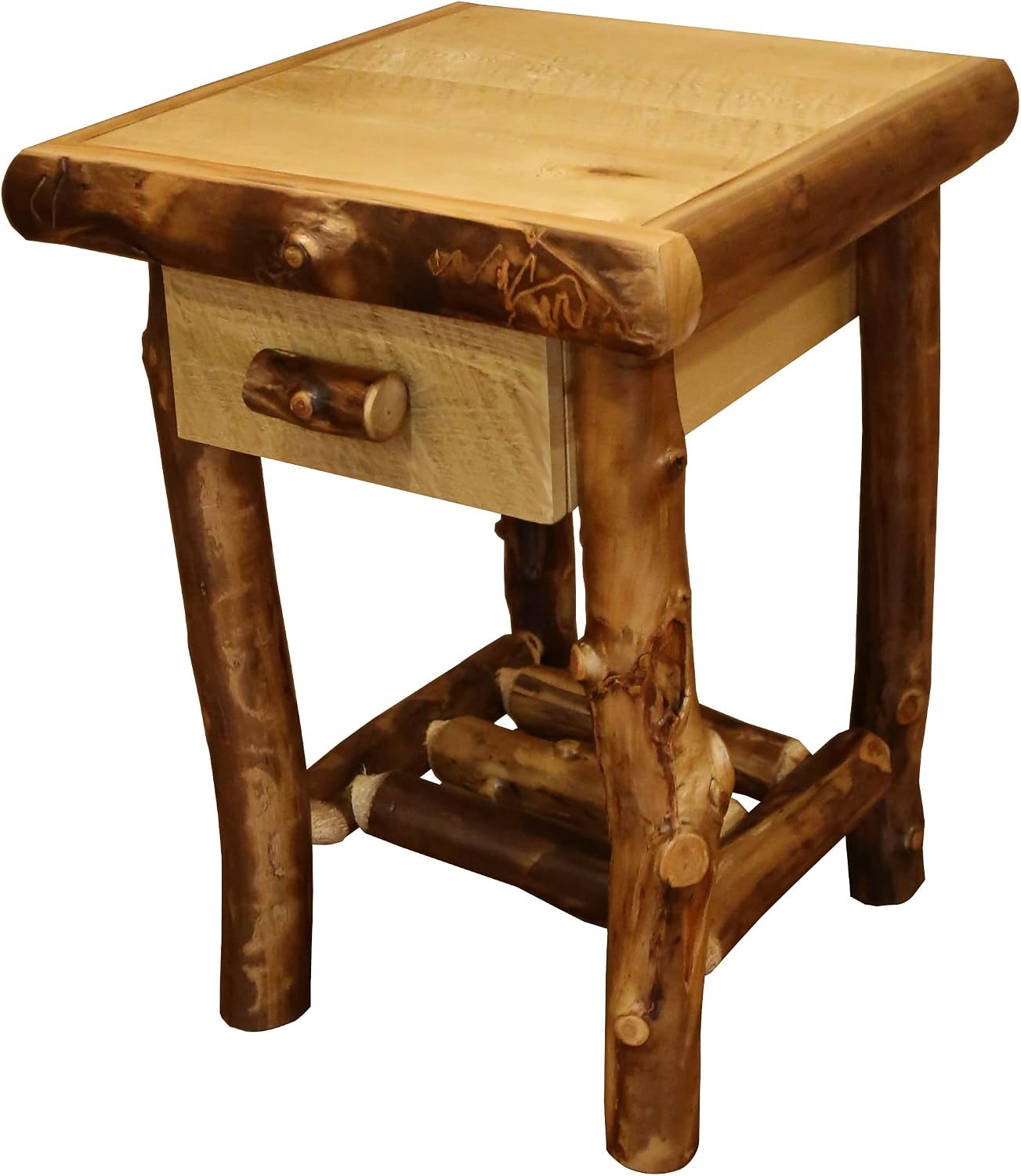 Furniture Barn USA Aspen Log 1-Drawer Nightstand