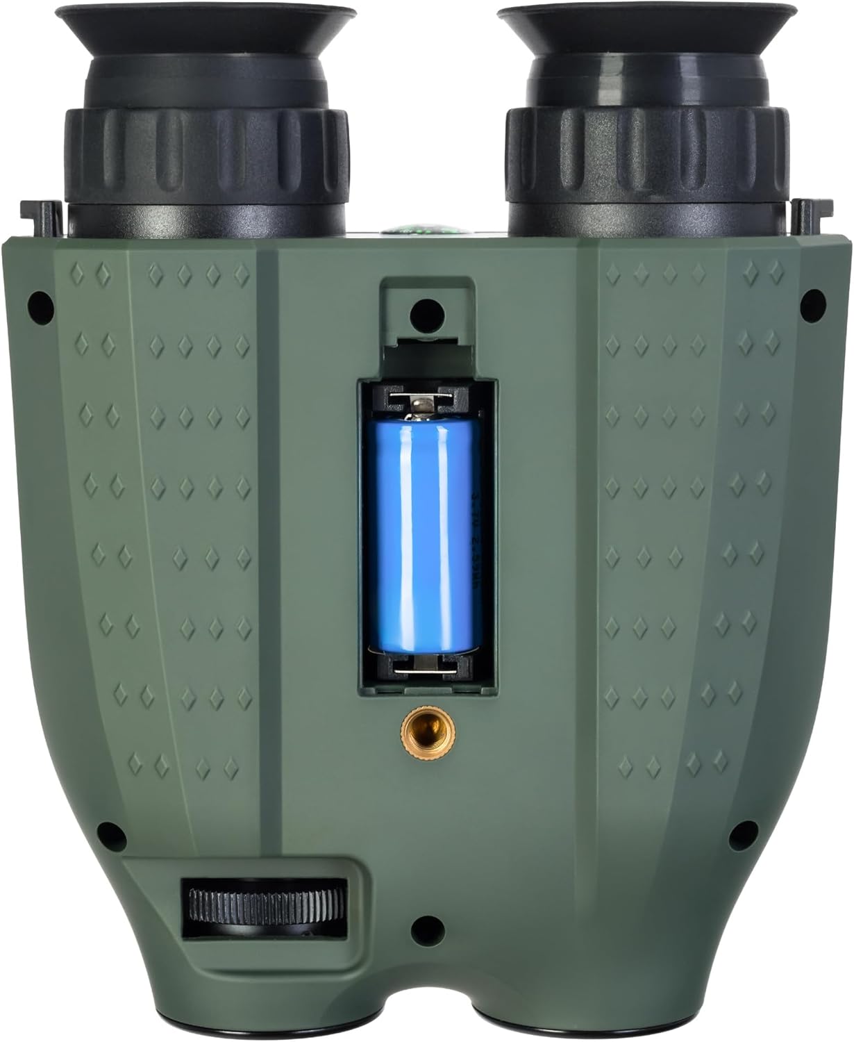 Onderkant view of Levenhuk Atom DNB250 showing battery compartment and tripod mount