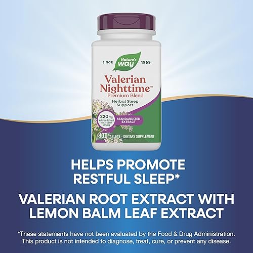 Miniatura 4 de Nature's Way Valeriana Nighttime, Herbal Sleep Aid*, 320 mg por porción de extracto de valeriana, sin gluten, 100 tabletas