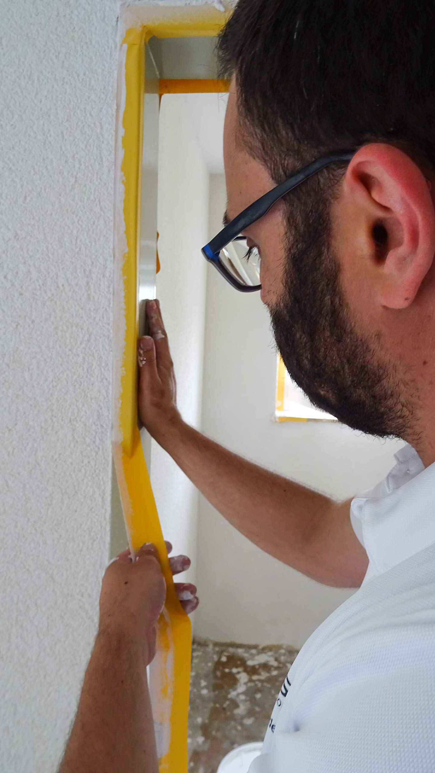 gws Putzband PVC gerippt weiß 8 Rollen Abklebeband von Hand reißbar Maler-Schutzband in Profi-Qualität versch. Farben & Breiten Länge: 33 m x 30 mm breit