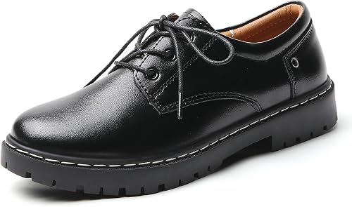 Women Oxford Shoes Lace Up Non-Slip Platform Dress Shoes Black 9.5