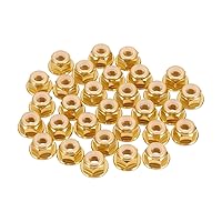 Vista 31 de MECCANIXITY 30 piezas de tuercas de bloqueo de aleación de aluminio M3 con paso de 0.5 mm, tuercas hexagonales con brida de nylon con rosca serrada