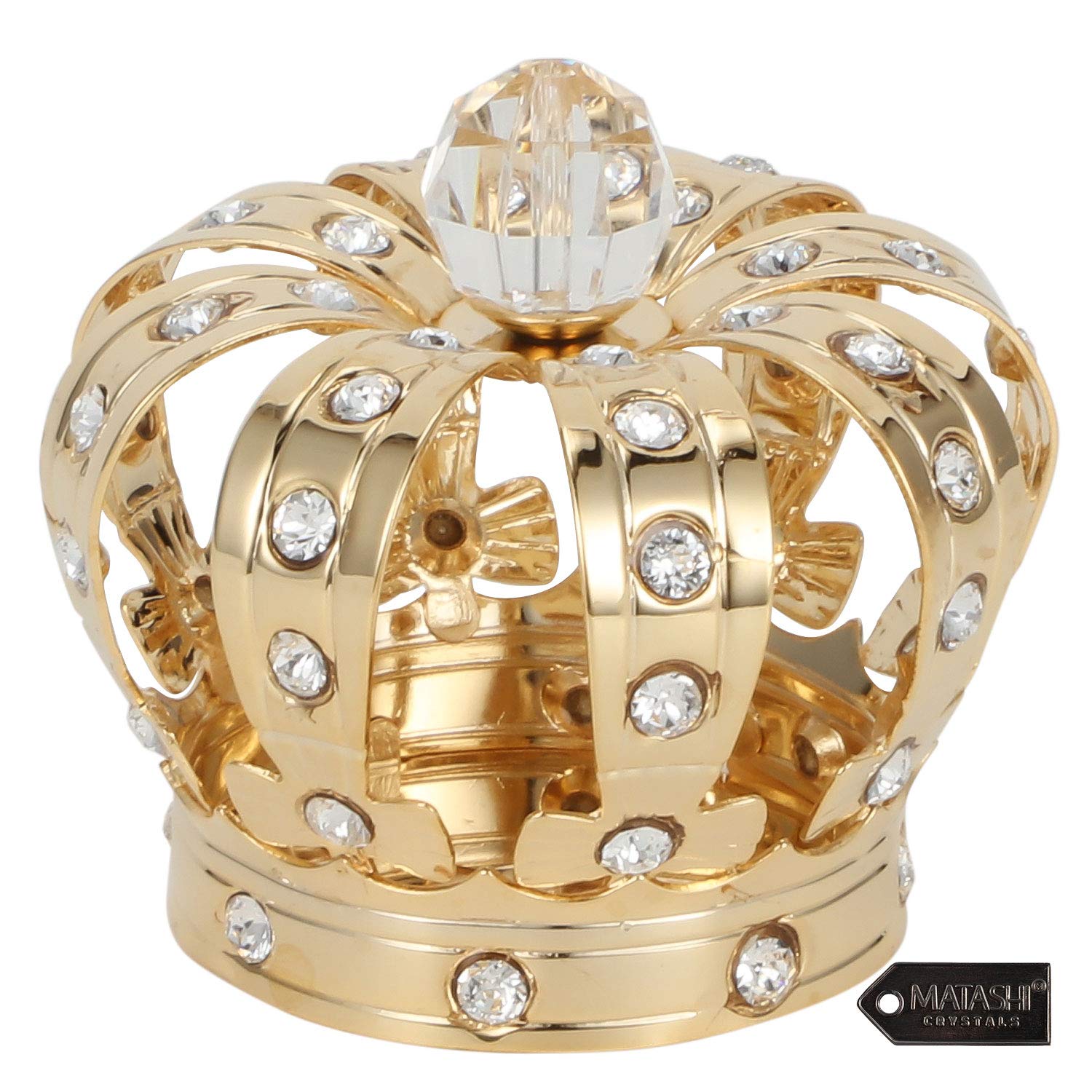 Amazon.com: 24K Gold Plated Crown Ornament with Clear-Cut