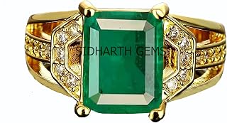 SIDHARTH GEMS 13.25 Ratti 12.50 Carat Natural Emerald Ring (Natural Panna/Panna Stone Gold Ring) Original AAA Quality Gems... Price In India