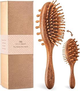 BONNET QUEEN Multi-Functional Wooden Hair Brush – Detangling Paddle Brush & Scalp Massager with Wide Wooden Pins, Anti-Static Hairbrush for Women & Men, Reduces Frizz, Gentle on Scalp