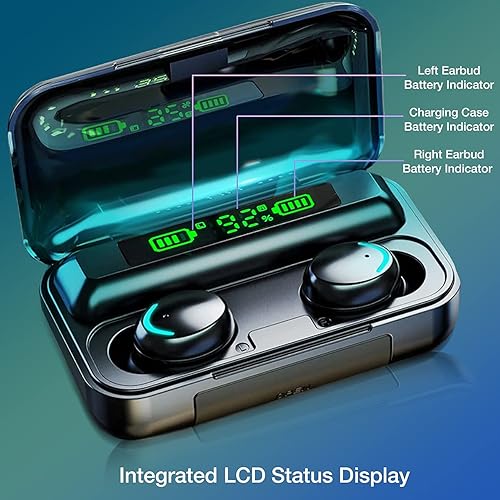 Miniatura 3 de Acuvar Auriculares totalmente inalámbricos Bluetooth 5.0 recargables IPX7 impermeables con micrófono 100 horas de tiempo de reproducción, potentes