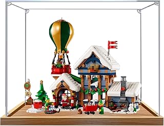 Vitrina acrílica para Lego 10339 - Caja de exhibición a prueba de polvo de 3 mm, compatible con Lego 10339 (modelo no incluido) (botón a presión de 2 mm, marrón)