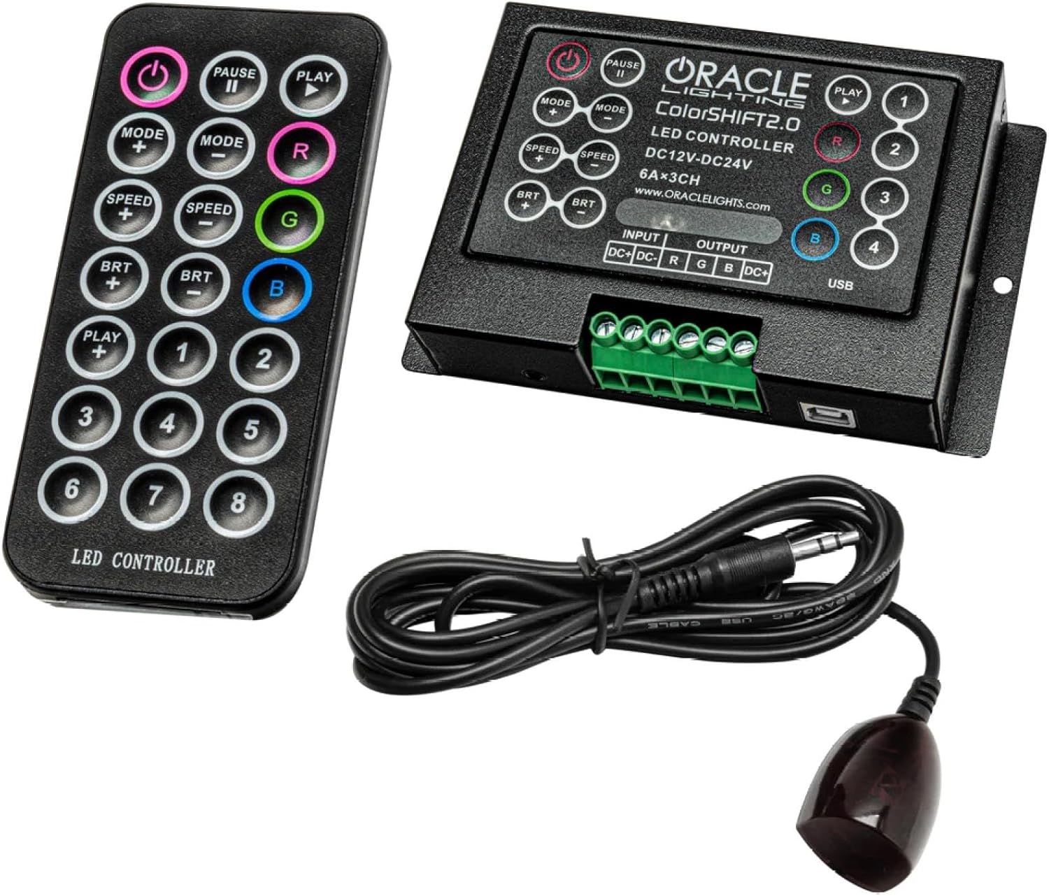 ORACLE Lighting 1706-504 ColorSHIFT 2.0 Infrared Remote Controller - Twice the Output and Expandability, Eight Memory Preset Slots, Works with RGB LEDs