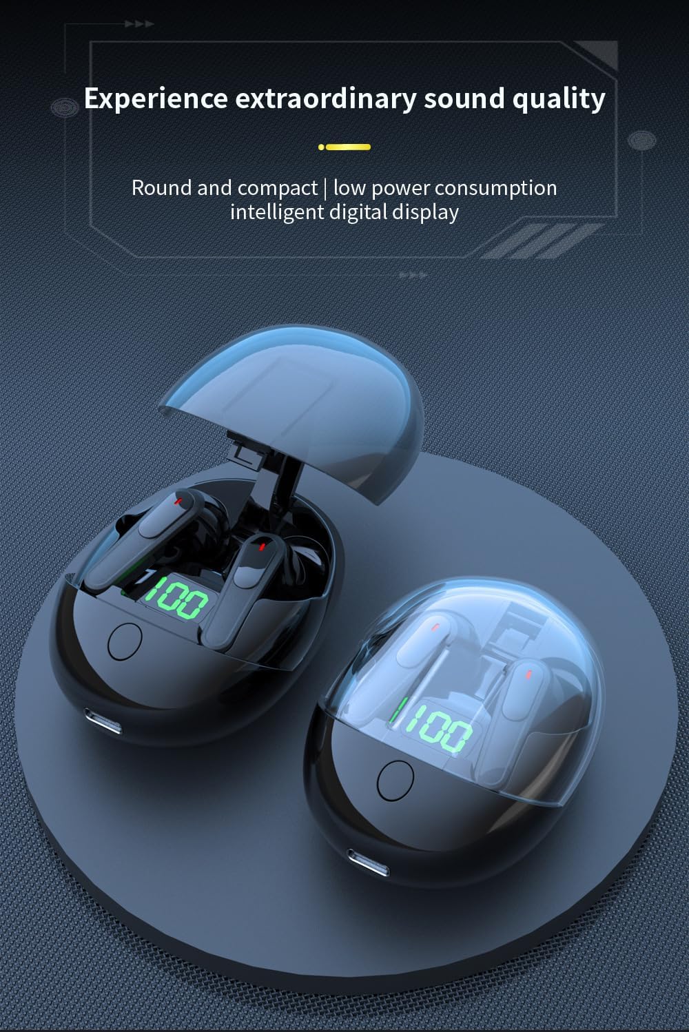 Wireless Earbuds Bluetooth 5.3 Headphones Wireless Sports Earphones ANC Active Noise Cancellation Headphones Ultra Long Lasting for Phone Laptop PC TV Running Workout, Black