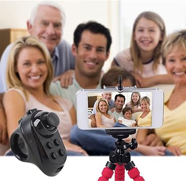 VR Remote Controller Gamepad, Ring Shape VR Hand Controller Bluetooth Control, Wireless Gamepad Joystick for Mobile Phone Tablet for Music Video Games
