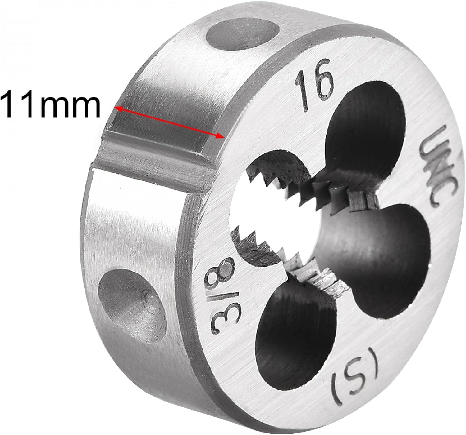 uxcell 3/8-16 UNC Round Die, Machine Thread Right Hand Threading Die, Alloy Tool Steel Screw Thread Cutting Die - Image 4