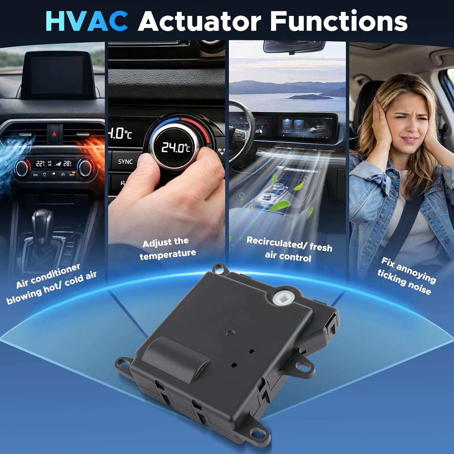 HVAC Heater Blend Door Actuator Compatible with Ford F-150 1997-2003, F-250 97-1999, Expedition 97-2002, Lobo 2001-03, for Lincoln Navigator 1999-2002 Main Replaces 604-205 XL3Z19E616BA