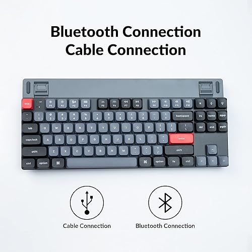 Miniatura 4 de Keychron K1 Pro TKL Layout Ultra-Slim QMKVIA Teclado mecánico inalámbrico con cable USB Bluetooth personalizado con interruptor rojo Gateron de
