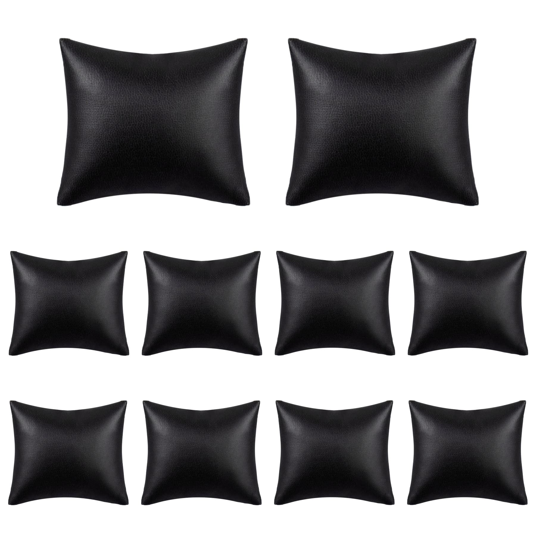 Coussins de montre en similicuir noir Auear pour boîtes et présentoirs élégants