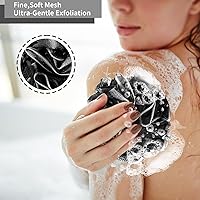 Vista 7 de Esponja de ducha para baño, esponja de ducha de malla suave, esponja exfoliante para mujeres y hombres, accesorios de baño, herramienta de limpieza