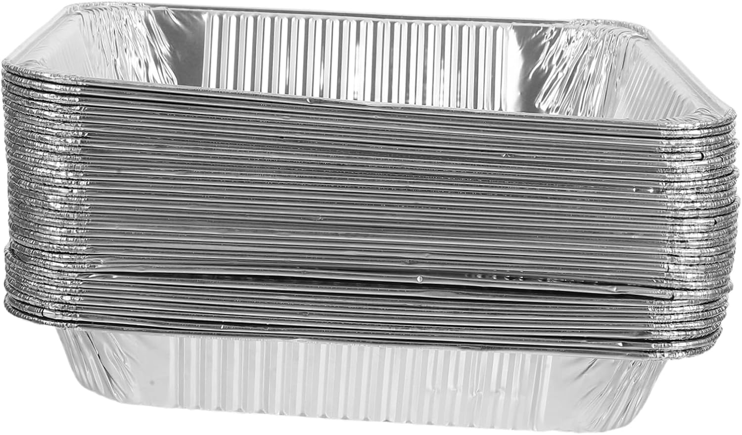 30 Pcs High Heat Aluminum Foil Pans 32x26x5.3cm Disposable Baking and Roasting Trays for Cooking BBQ and Steaming Silver Heat Conductive Food Bowls