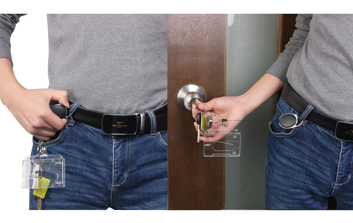 Vicloon Portachiavi Retrattile Clip a Bobina Porta Badge Allungabile