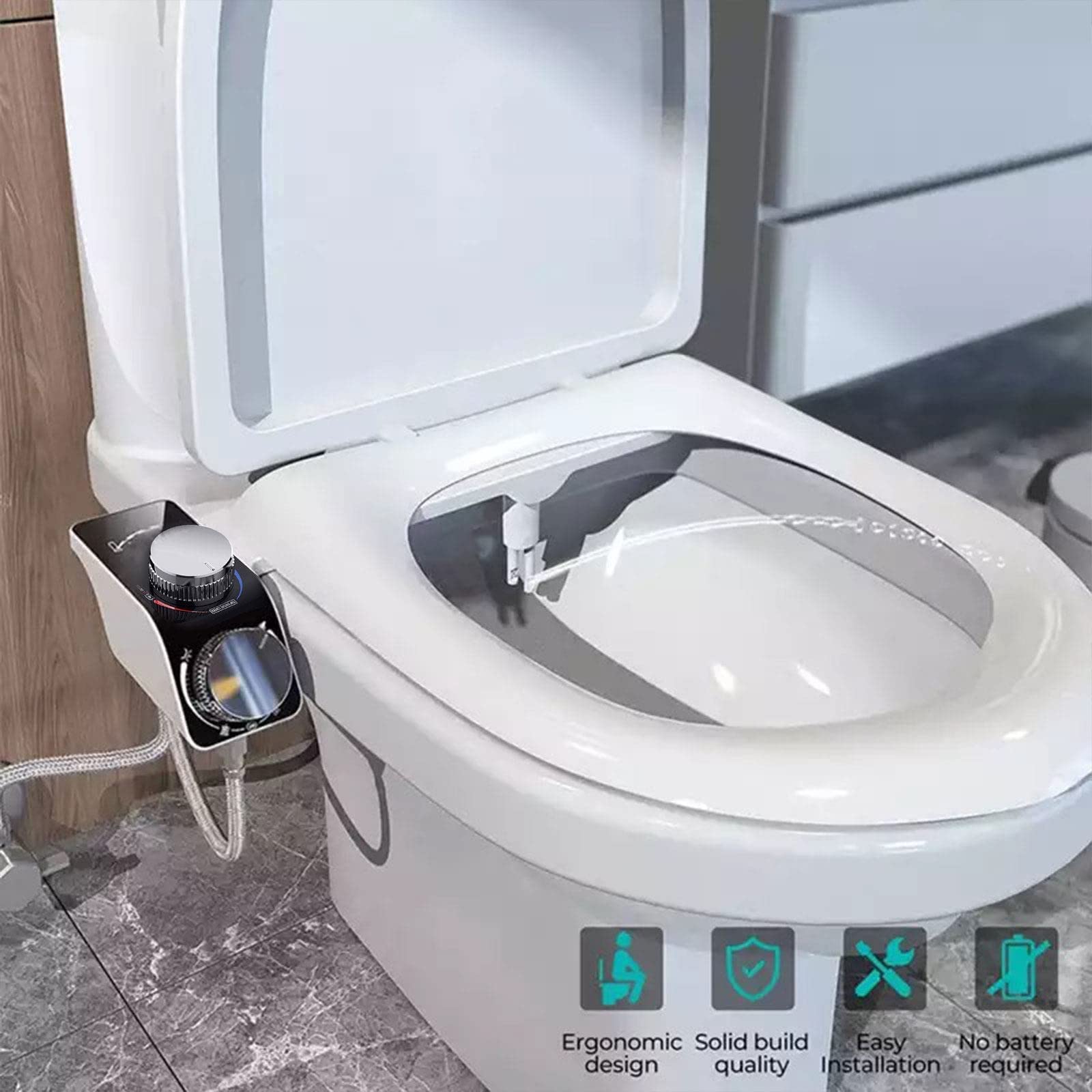 Accessorio Bidet Per WC - Spruzzatore Di Acqua Fredda Autolubificante Ultra Sottile Per Bidet Su - Foto 3