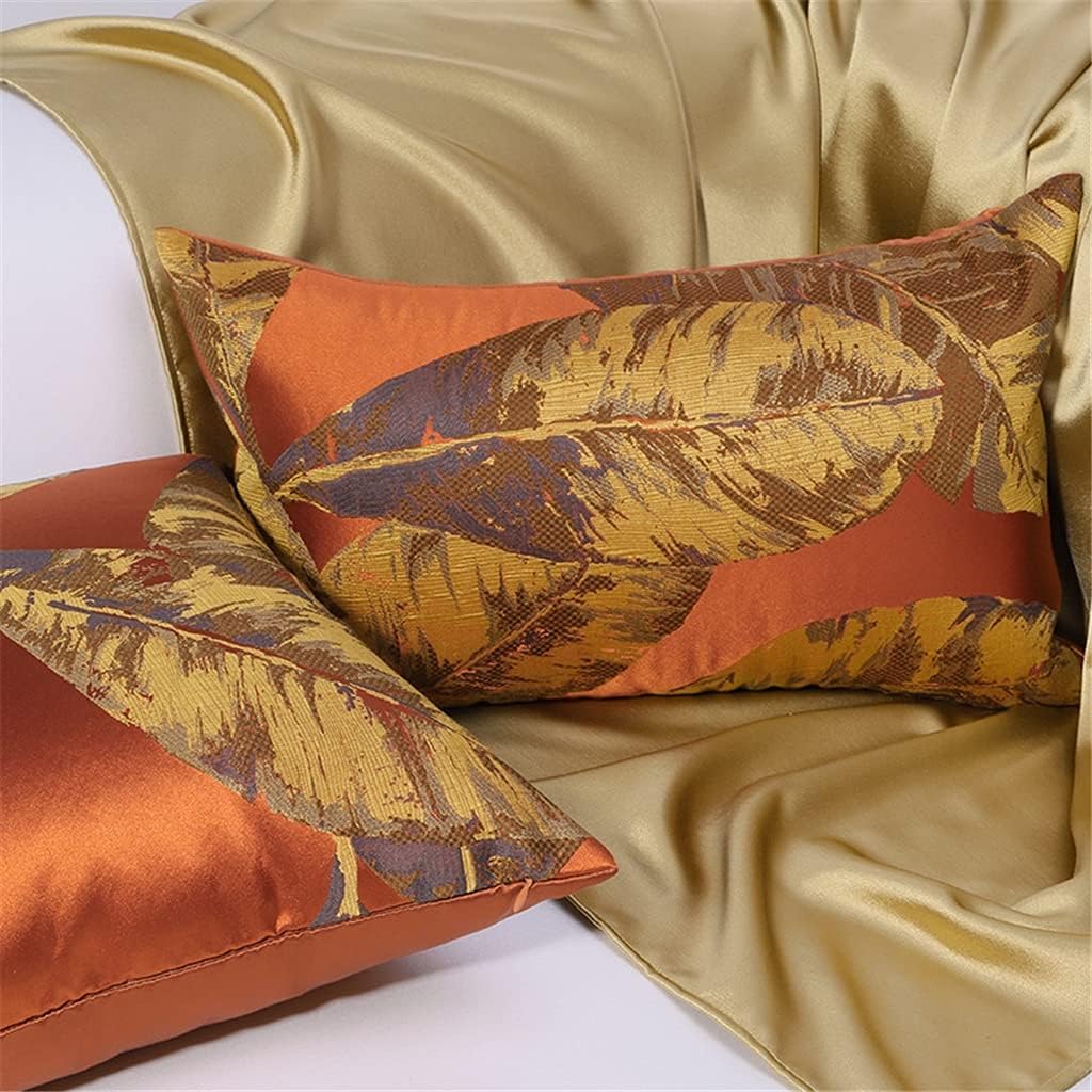 HBJWOV Bedside Living Room Cushion Pillow Satin Chinese Model Bed Sofa Waist Cover(35cm*50cm)
