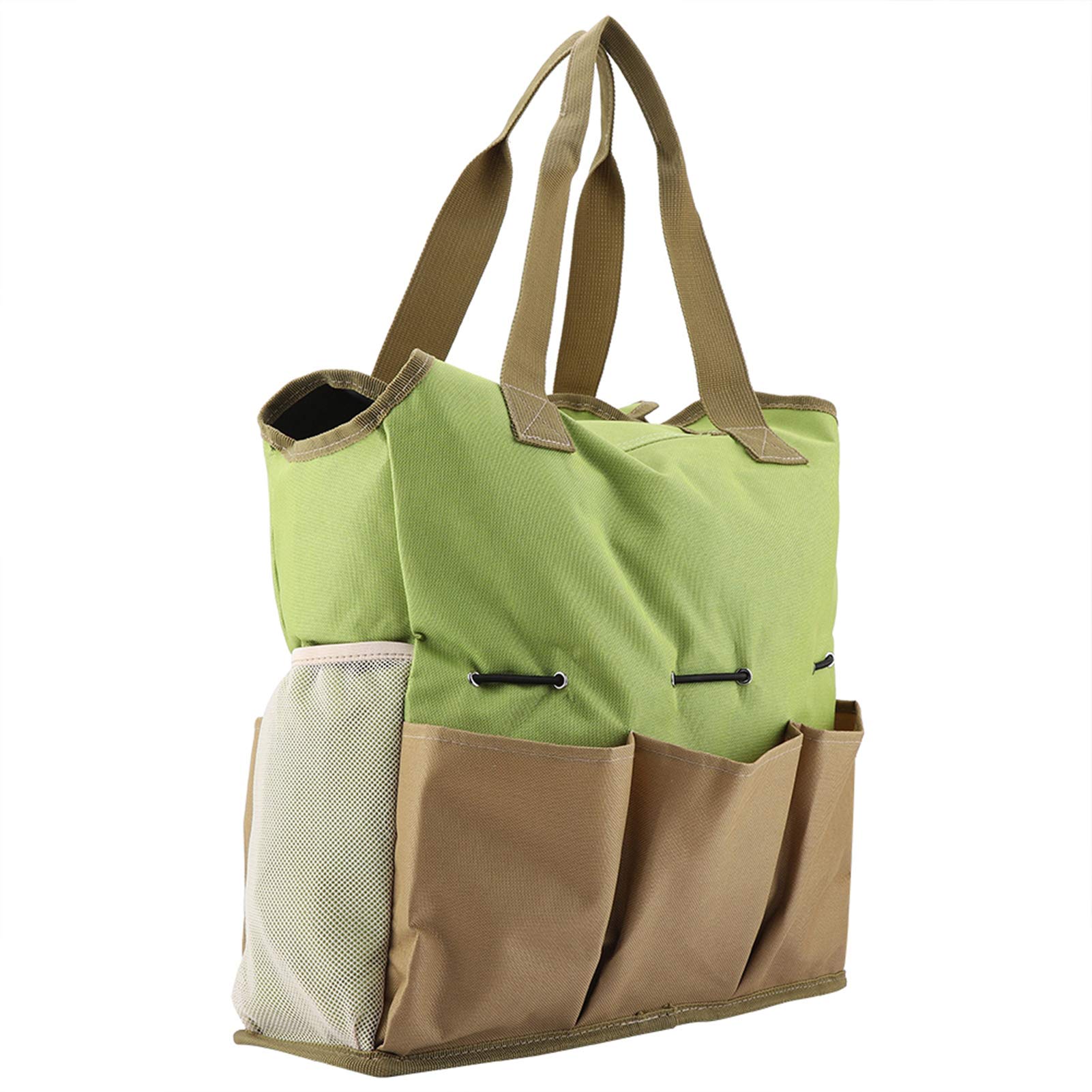 SIXRUN Borsa per Attrezzi da Giardinaggio, Organizer per Attrezzi da Giardino in Tela con 5 Tasche Esterne e 2 Tasche Interne, Borsa Portaoggetti Portatile con Parte Superiore Aperta per Giardinieri