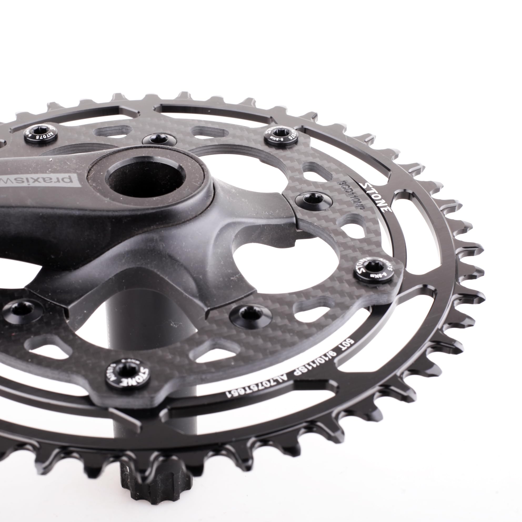 Platos para Bicicletas Plato Redondo Offset Interior Carbono 110BCD 5 Tornillos Plato Ovalado 32 MTB(60T)