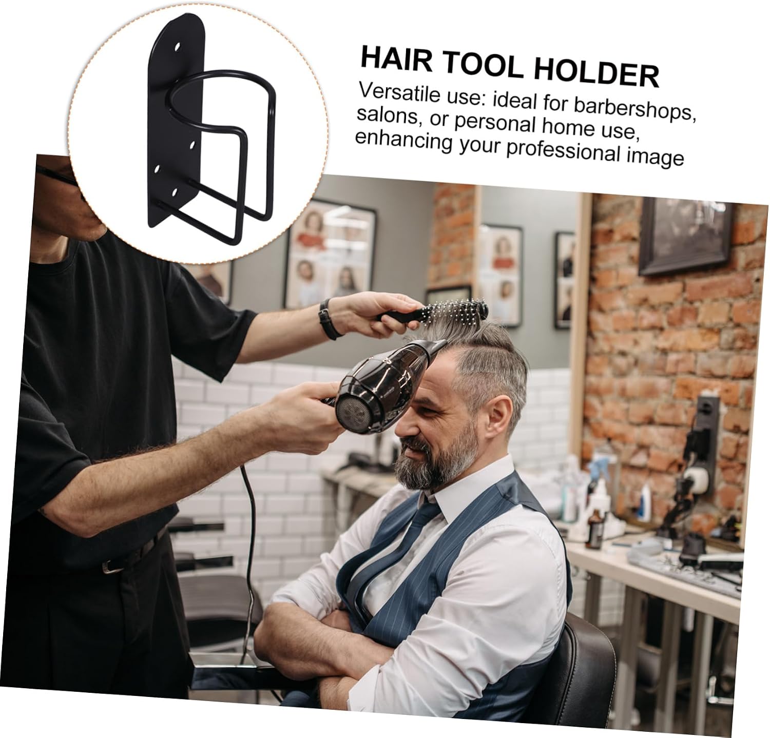 MERRYHAPY Wall Mounted Hair Clipper Holder Stainless Steel Hair Tool Organizer for Barbershop and Bathroom Space Saving Design Efficient Storage Compact Trimmer Stand