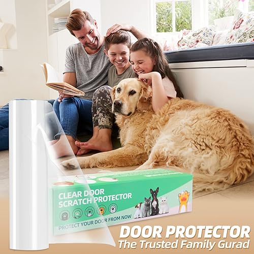 Miniatura 7 de KDAOQN - Protector de puerta contra arañazos de perros, protector de arañazos de puerta para perros, muebles de ajuste personalizado y sin residuos,