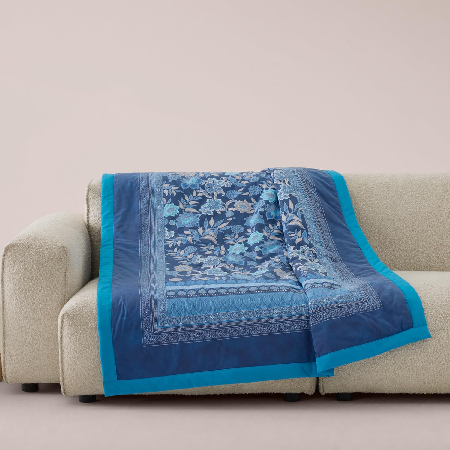 Bassetti Granfoulard Varigotti B1 - Manta (135 x 190 cm, 100% algodón, suave y transpirable, estampado de alta calidad), color azul