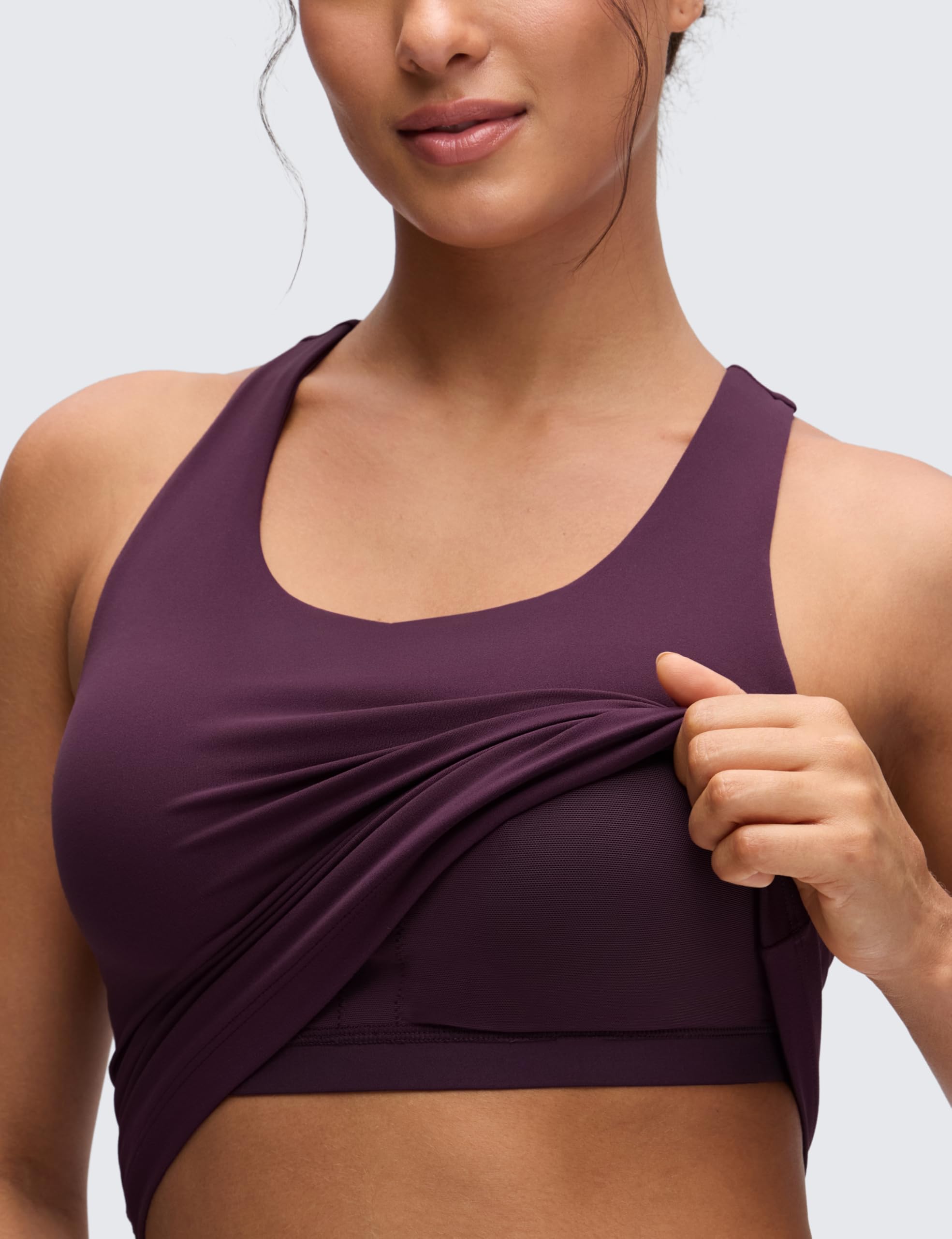 CRZ YOGA Mujer Butterluxe Camiseta Sin Mangas de Entrenamiento con Sujetador Incorporado