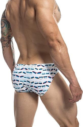 Miniatura 5 de F plus R Traje de baño de talle bajo para hombre, traje de baño de bikini con cordón ajustable, almohadilla extraíble