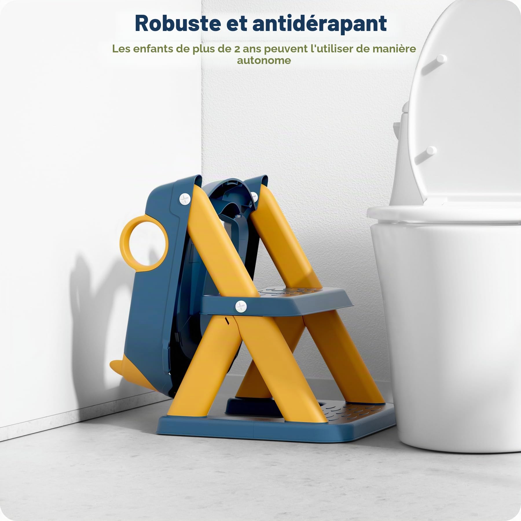 Reducteur Toilette Enfant, Siège de Toilette pour Enfants Garçons et Filles, 2 en 1 Rehausseur Filles Garçons, Coussin Non-éclaboussures et Antidérapant, Tabouret d'escalier
