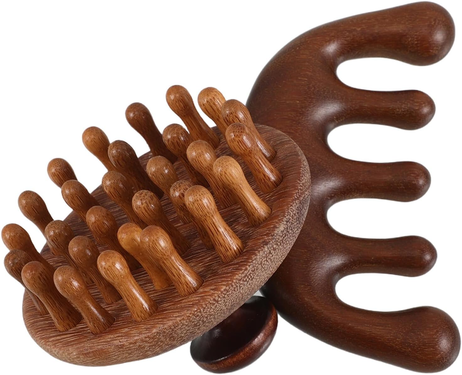 ARTIBETTER Wooden Scalp Massager Comb Set – Handheld Five-Finger Wide Tooth Hair Massage Tool for Scalp Care and Relaxation, Natural Wood Material, Suitable for Stress Relief and Hair