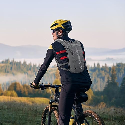 Miniatura 7 de Chaleco de hidratación para correr, 5 l, paquete de chaleco para correr con bolsa de agua de 1.5 L, mochila de agua ligera para senderismo, correr,