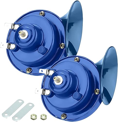 Paquete de 2 bocinas de tren con sonido de 300 DB súper fuerte, bocina de alarma de seguridad impermeable de 12 V, kit de reemplazo de bocina doble