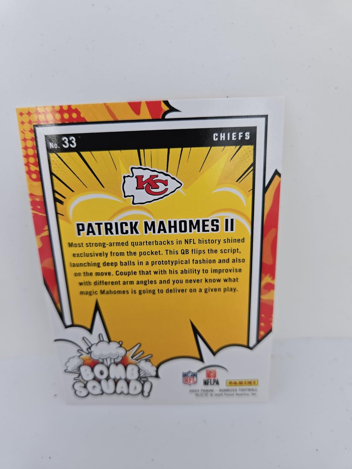 2024 Patrick Mahomes Bomb Squad limited edition RARE insert football card