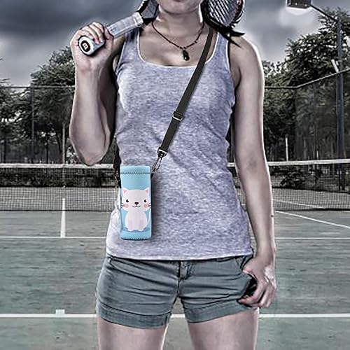 Vista 152 de AUPET botella de agua con aislamiento, botella de agua de neopreno aislado, bolsa para transportar, 500 mililitros, correa para el hombro ajustable